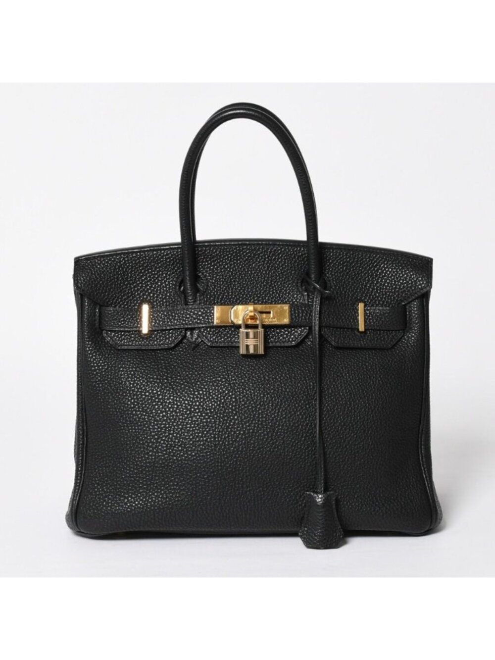 Hermes Birkin 30 Handbag Black Togo Gold